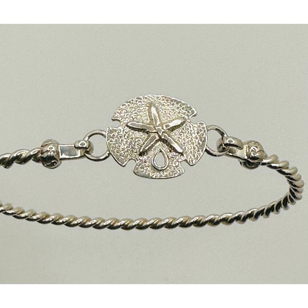 Vintage 925 Sand Dollar Bangle Bracelet